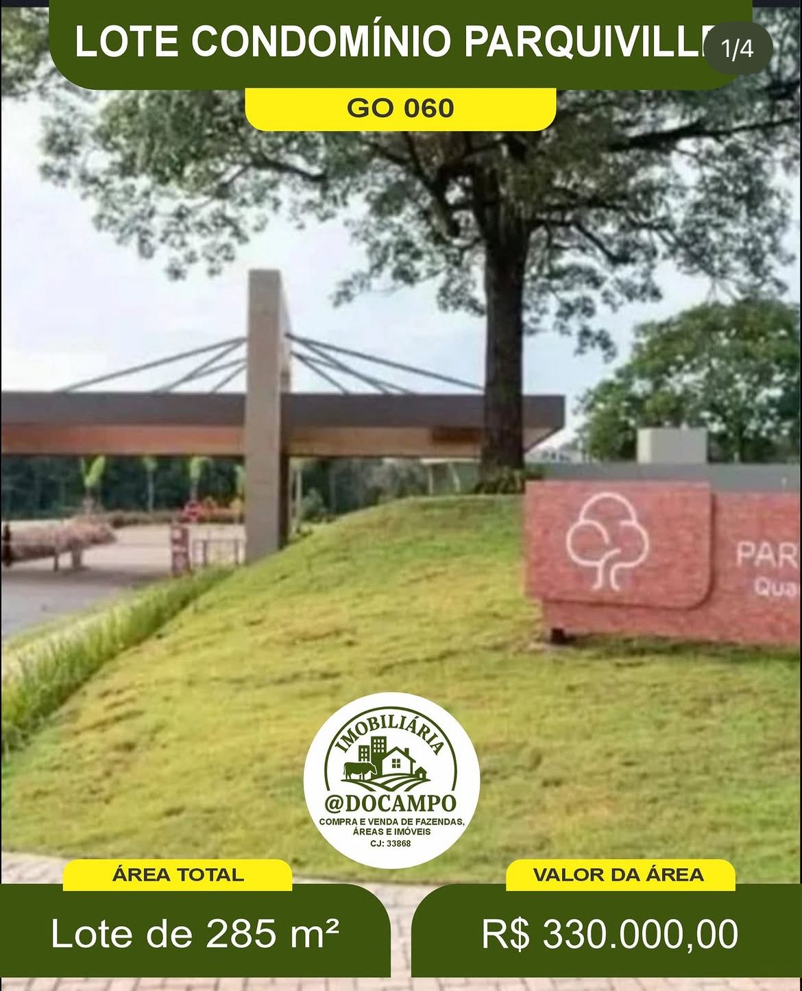 Lote Condominio Parqville Quaresmeira Goiania